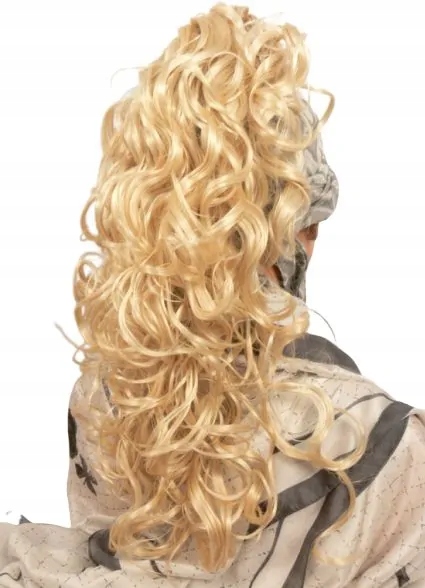 Dlouhá kudrnatá příčesek, připínáček, poník světlý blond 613 Nessaja wigs shop