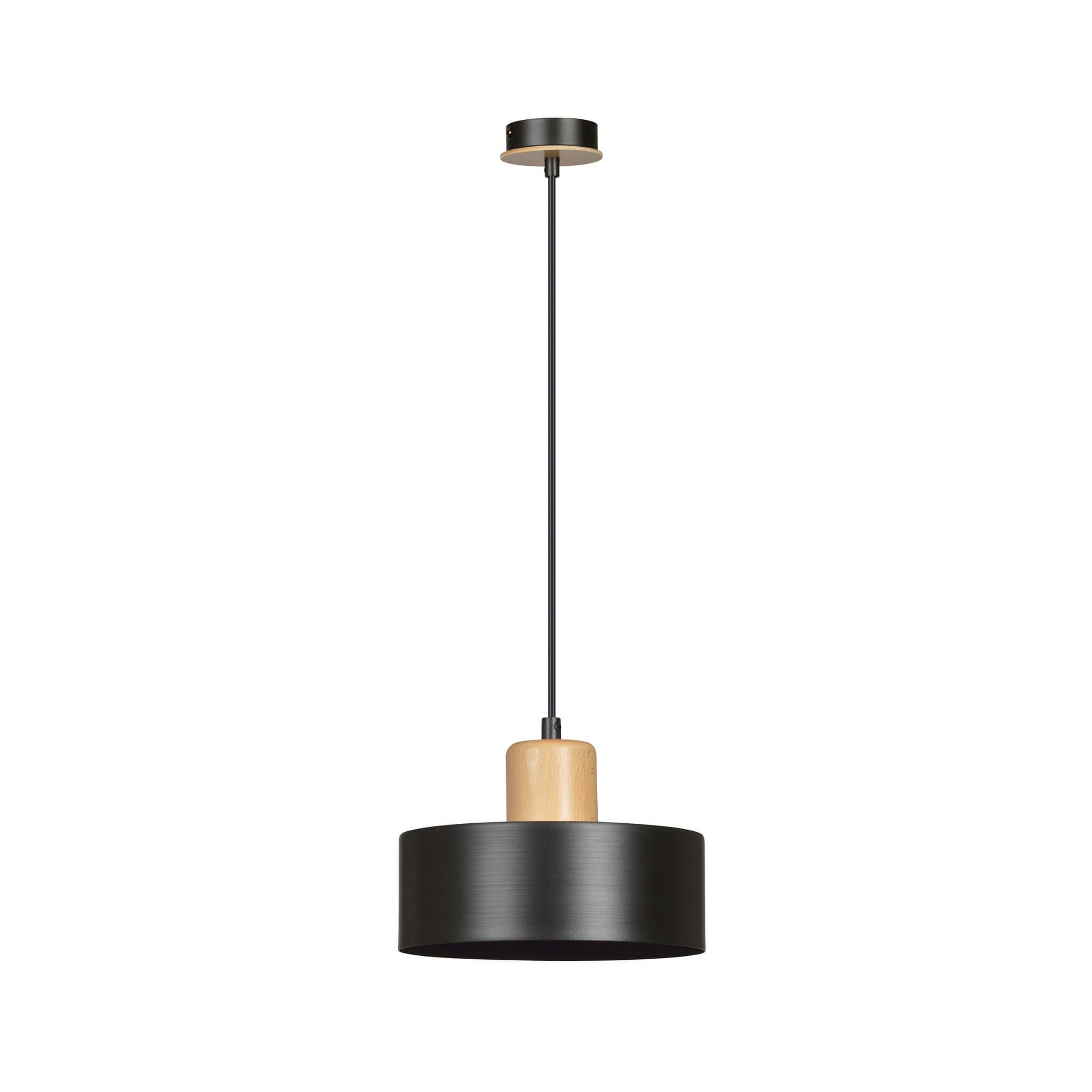 Emibig Závěsná Lampa Torin černá 1xE27 15W kov/dřevo regulace