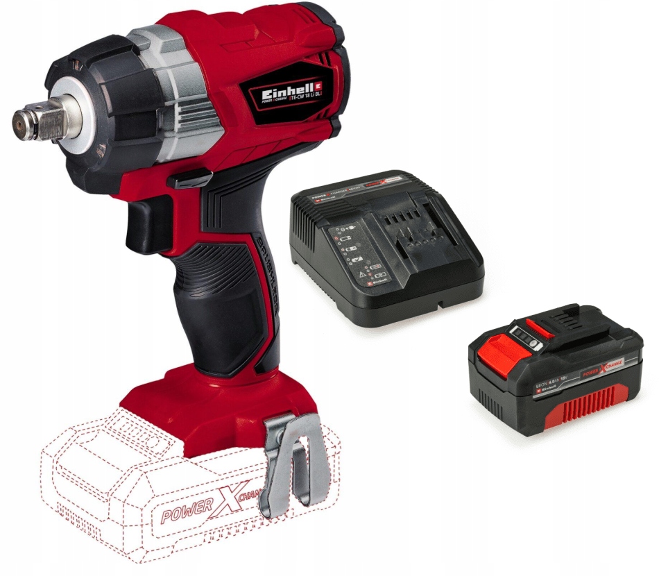 Einhell Rázový Uťahovák Bezšťastový 4510040 Te-cw 18 Bl Sada Akumulátorov 4,0AH