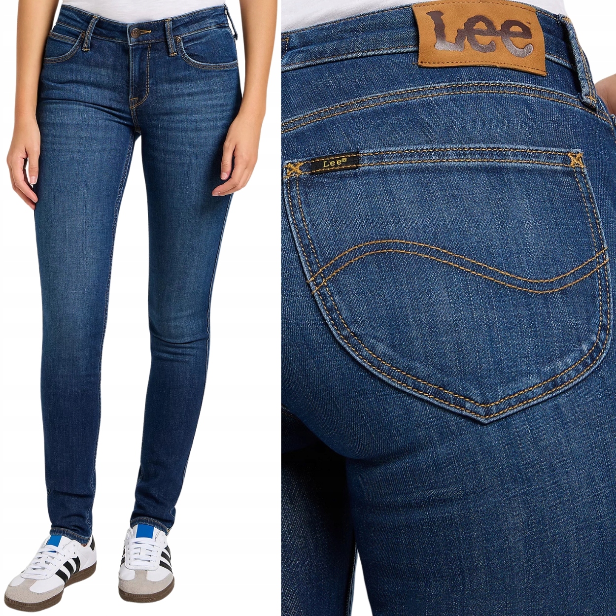 Lee Scarlett New Lengths tmavé dámské džínové kalhoty úzké nohavice W28 L33