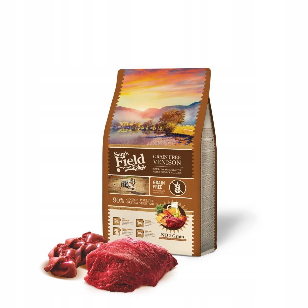 Bezzbożowa Sucha Karma Z Dziczyzną 2,5 kg Dla psów Grain Free Sam's Field