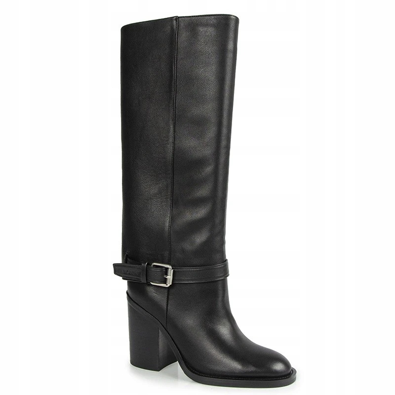 Carinii B9941 Kozačky Sloupek Kůže Lico Černé 39