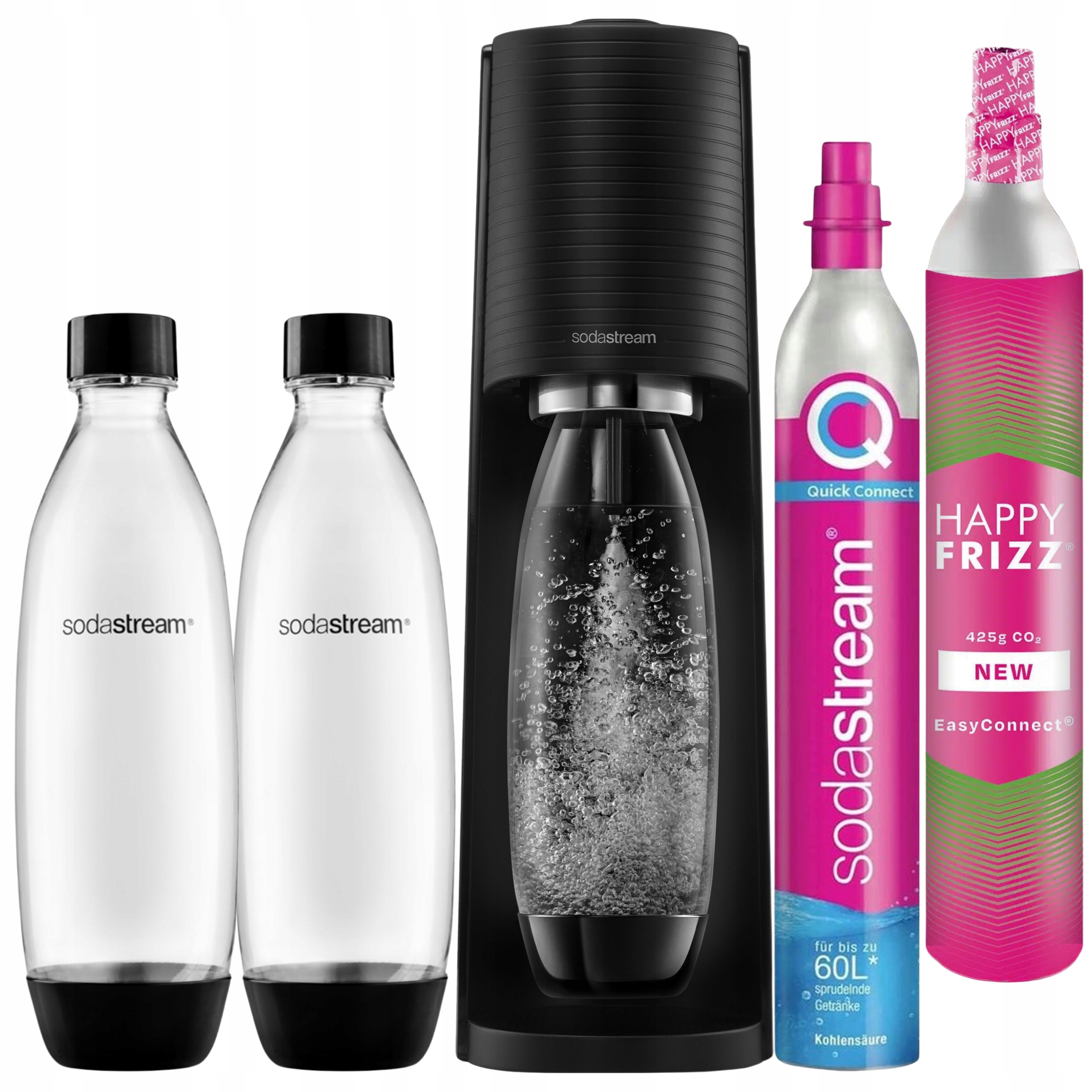 Saturátor SodaStream Terra čierny, 2 fľaše Fuse 1L 2x Fľaša s plynom CO2