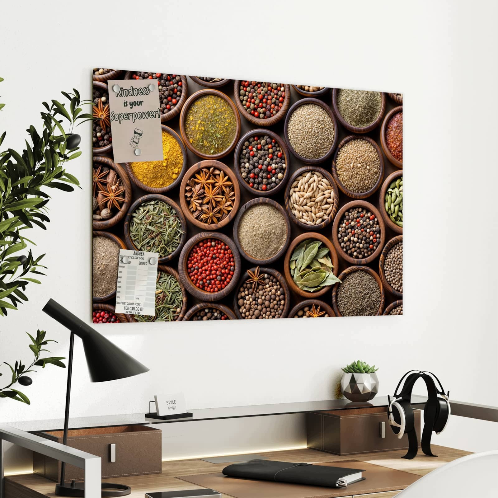 Magnetická tabule Různé Koření 90 × 60 cm