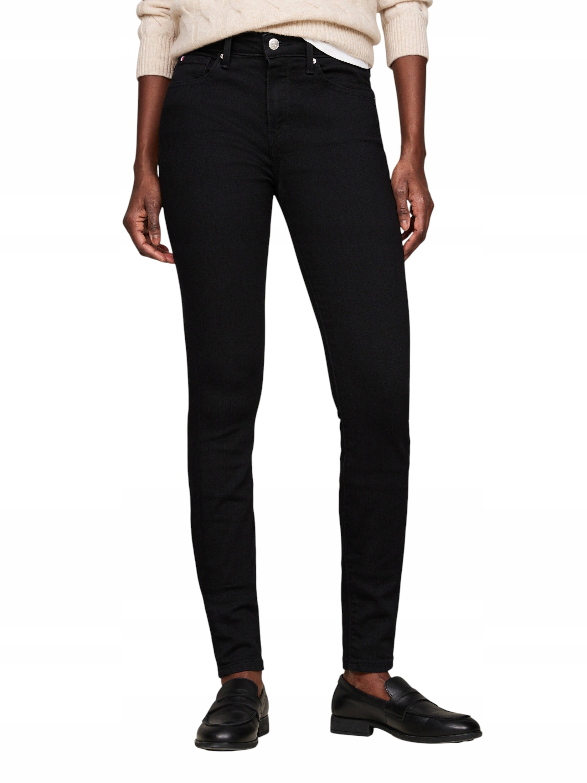 Dámské kalhoty Tommy Hilfiger Como Skinny Rw Black Velikost 36/30