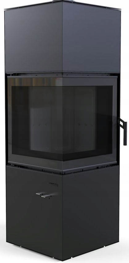 Piecyk wolnostojący Defro Home Quadroom Black 9,6kW dwustronna koza kominek