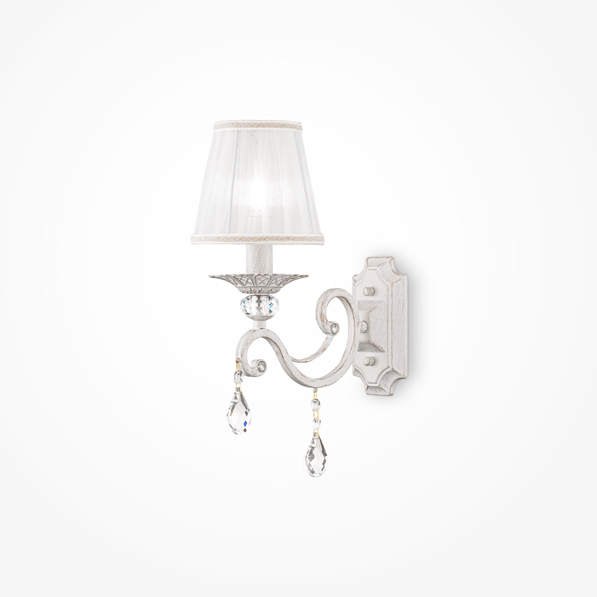 Maytoni Classic Grace nástěnná lampa ARM247-01-G bílá