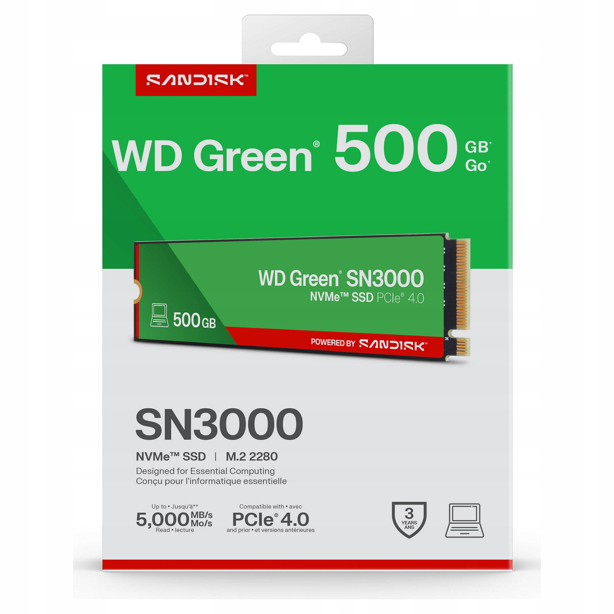 Western Digital M.2 Wd Green SN3000 NVMe Ssd 500GB 2280