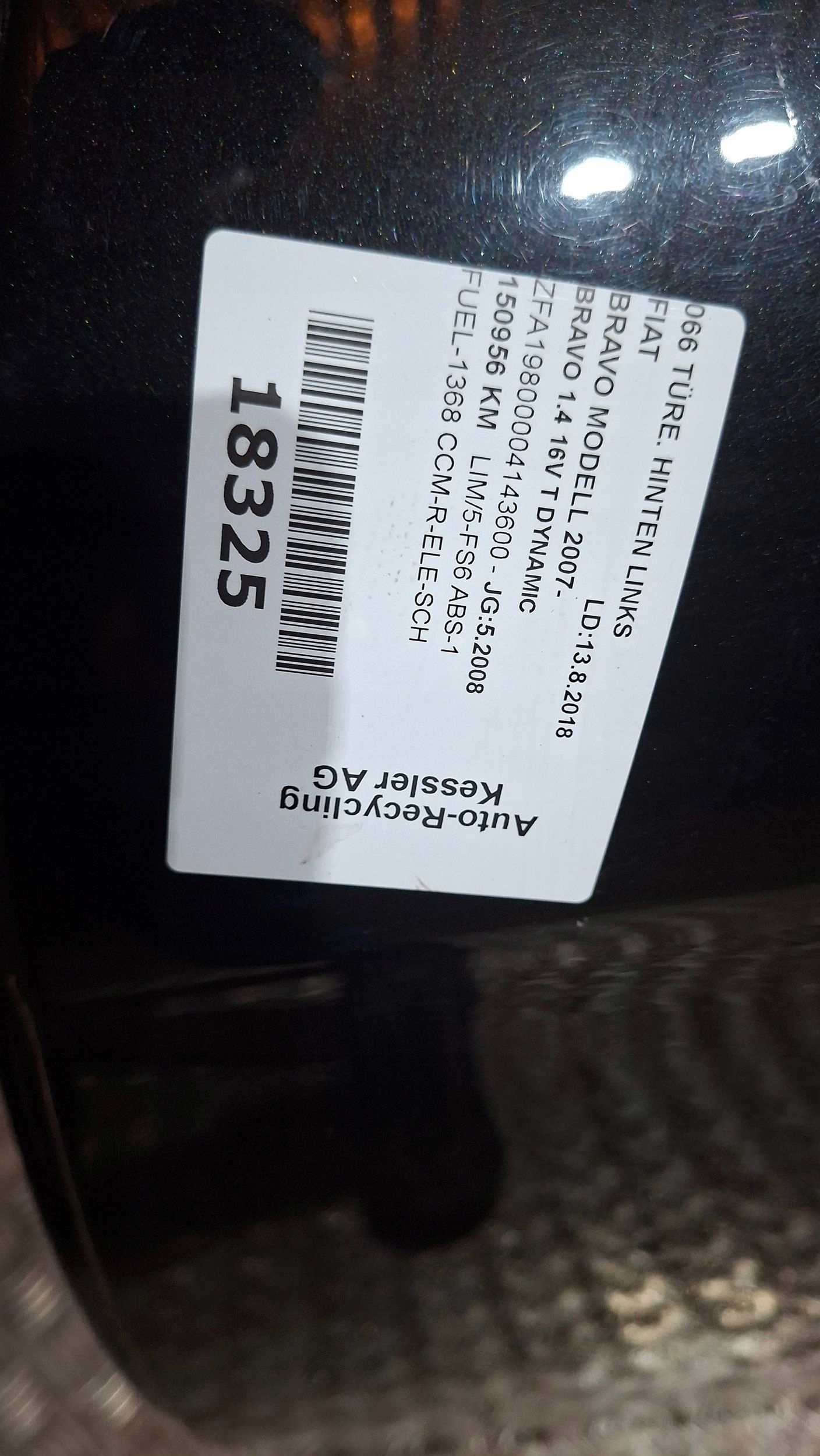 Tür links heck FIAT BRAVO II 2007