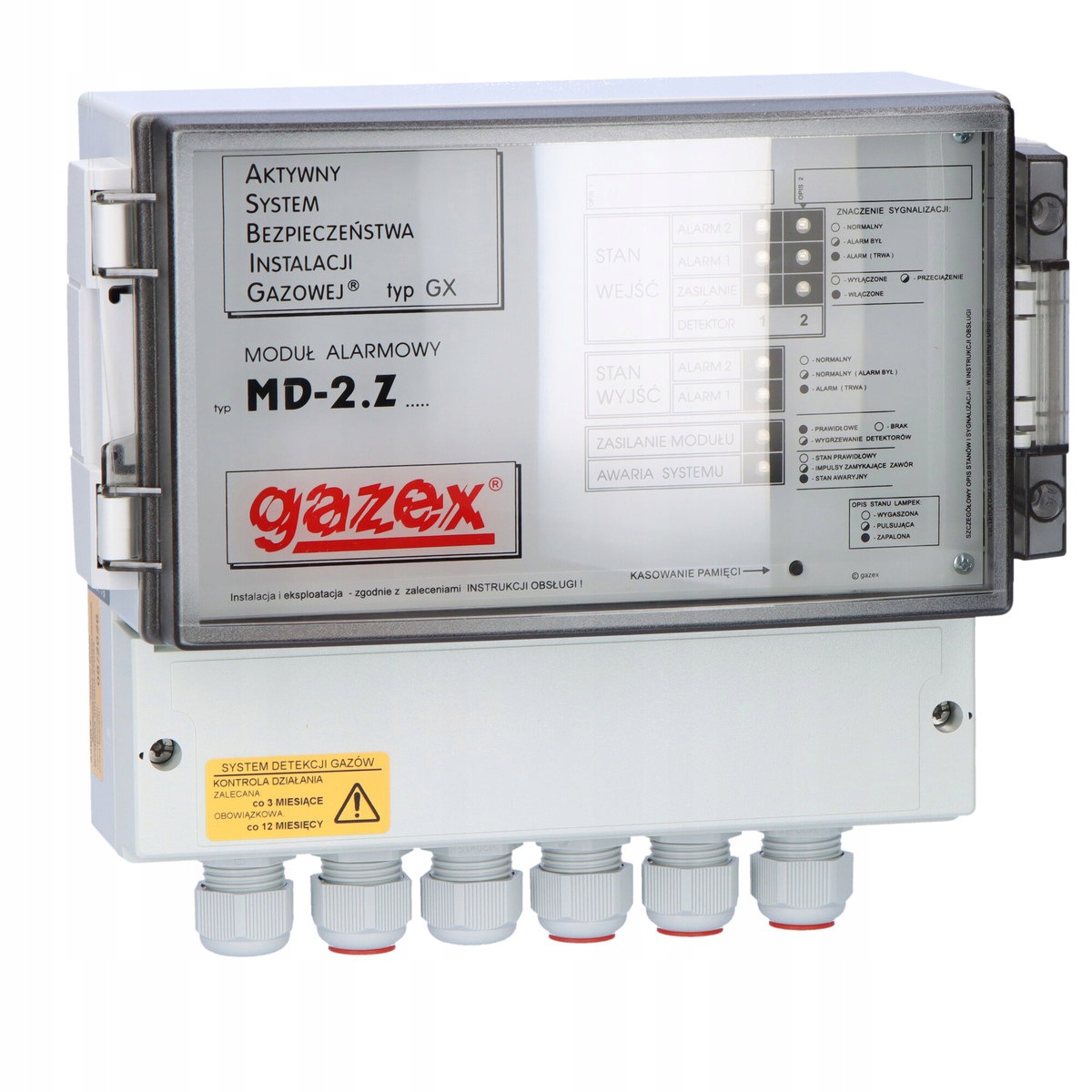 Moduł alarmowy MD-2.Z 2 wej.,zasilanie 230V, 1 wyj.do zaworu