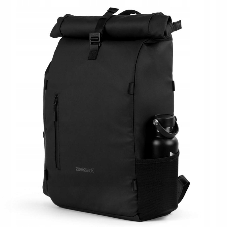 Plecak podróżny 21-26L plecak rolltop na laptopa z przegrodami czarny