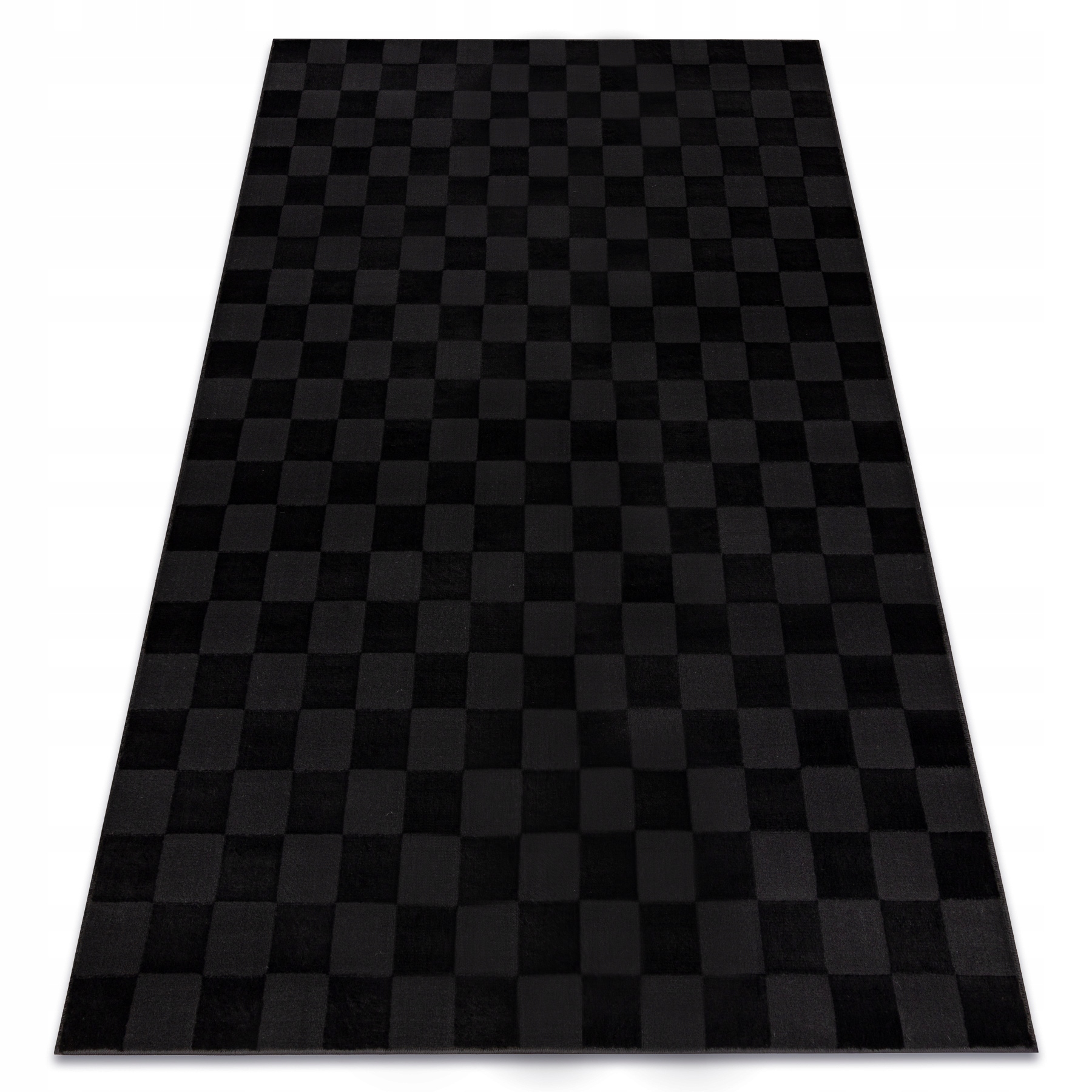 Dywan Do Salonu Sypialni czarny Kratka strukturalny Nowoczesny 200x290 cm