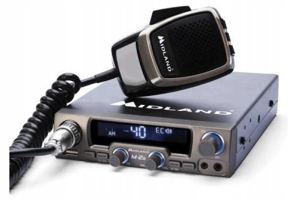 NOWOCZESNE RADIO CB MIDLAND M20 M-20 USB WTYK ZAP + KIESZEŃ + GŁOŚNIK CB250 Kod producenta M-20