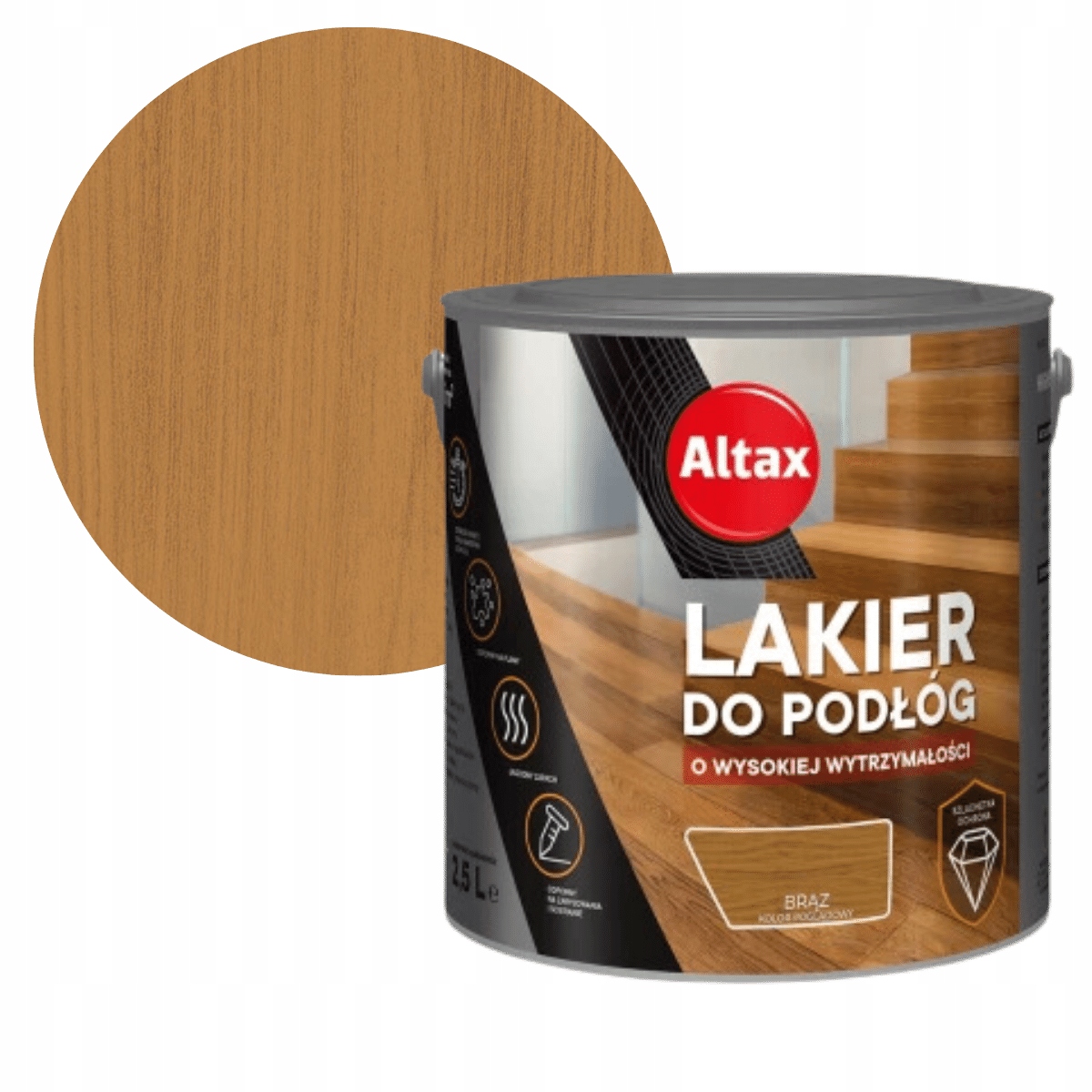 Altax Lakier Do Podłóg 2,5L Brąz