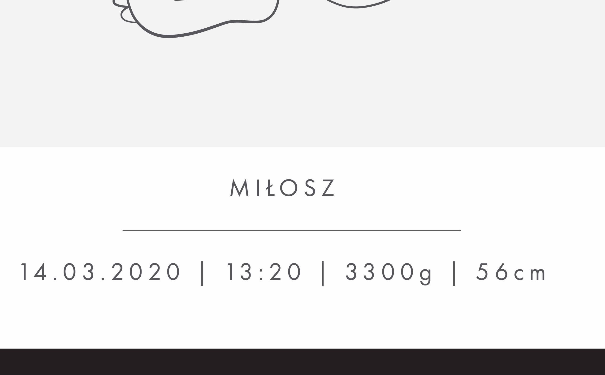 Plakat Prezent Metryczka Noworodka Szara 50x70 Marka inna