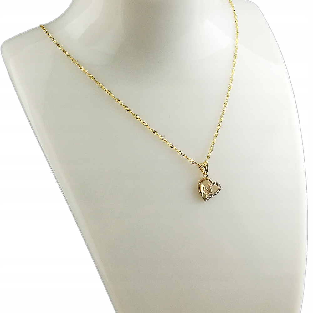 Łańcuszek Złoty Medalik Serce 333 Na Komunię Chrzest UPOMINEK GRATIS Stan opakowania oryginalne