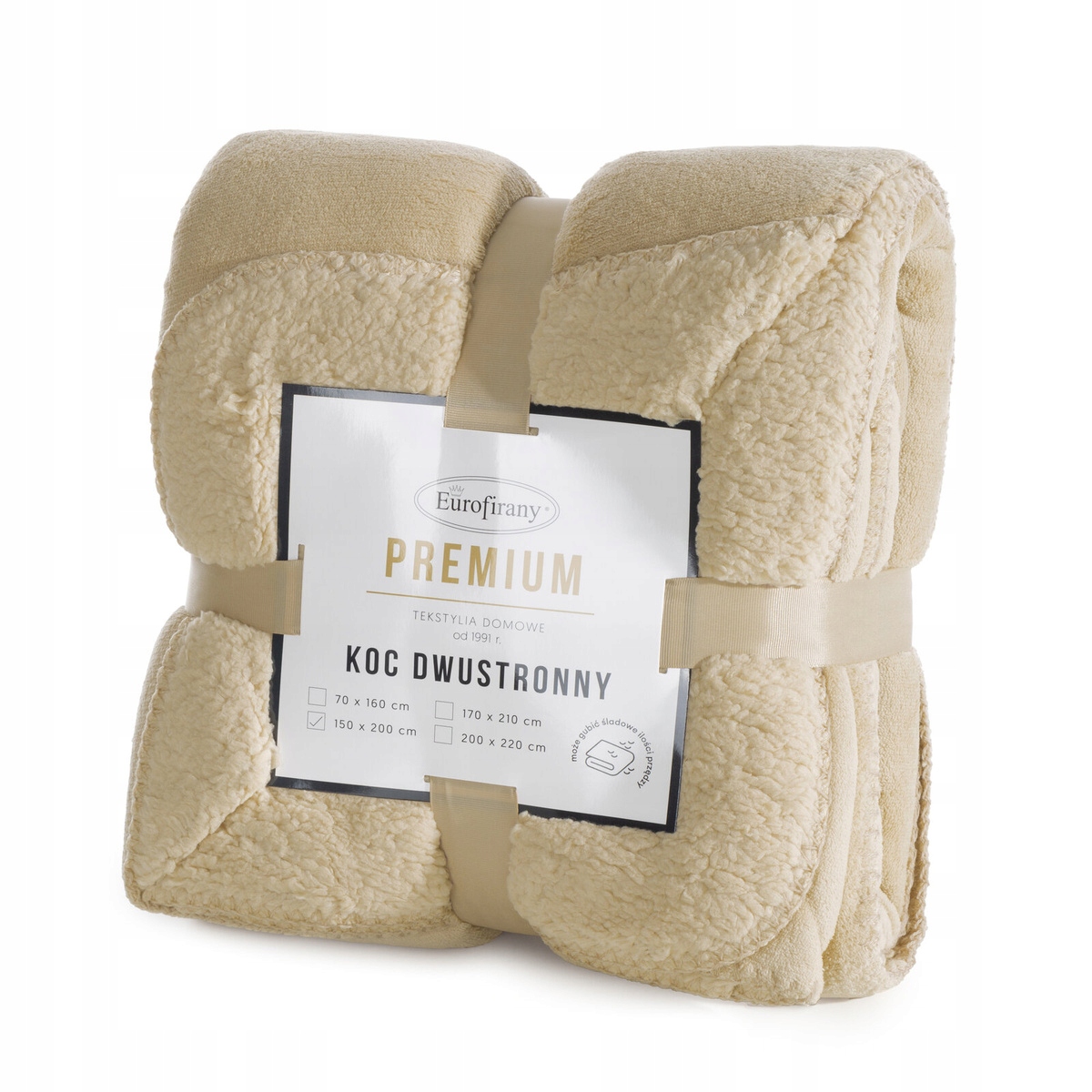 Deka 170x210 Mikrovlákno Oboustranný přehoz na postel s Beránkem Tedy J.Béžová