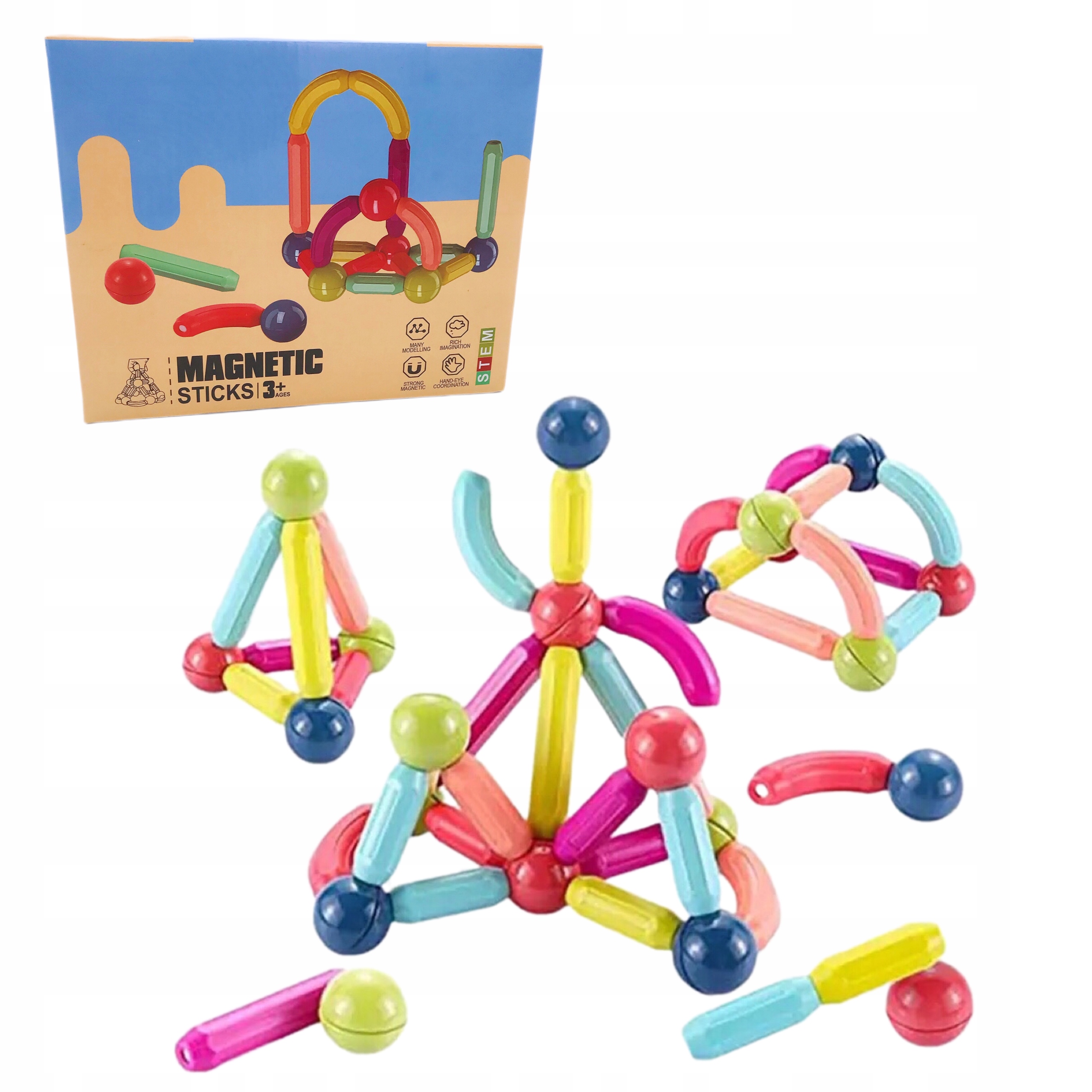 

Klocki Magnetyczne Magnetic Sticks 50 Elementów