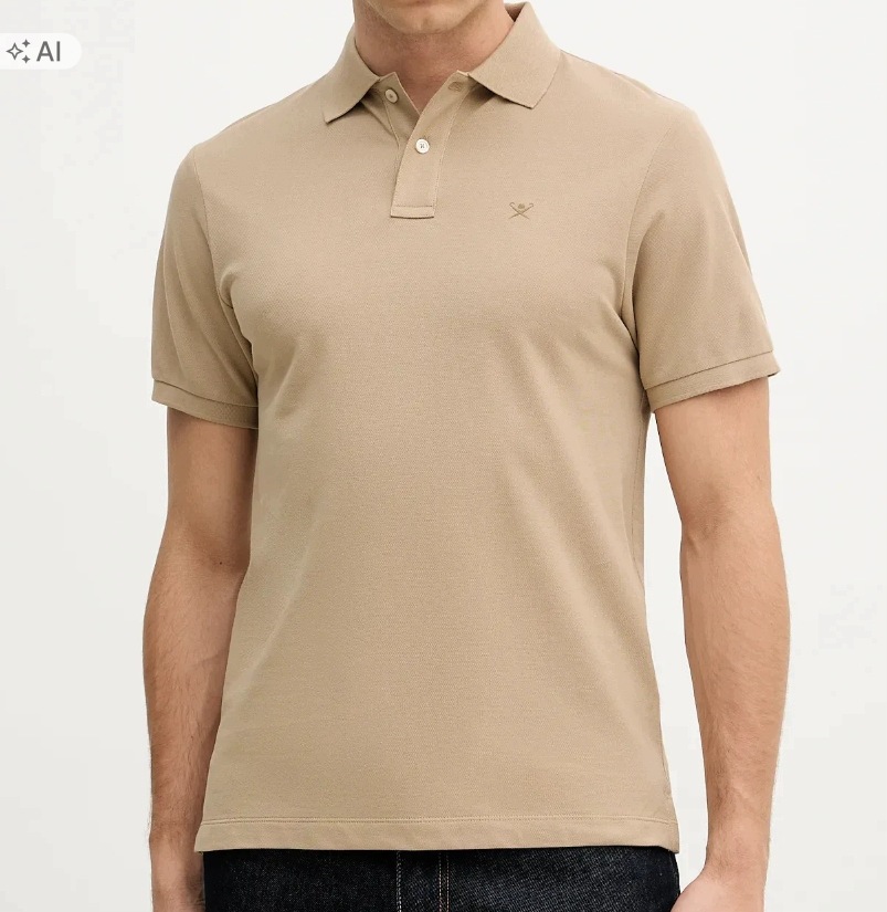 Hackett London Bavlněné polo HM5600093 hnědé L