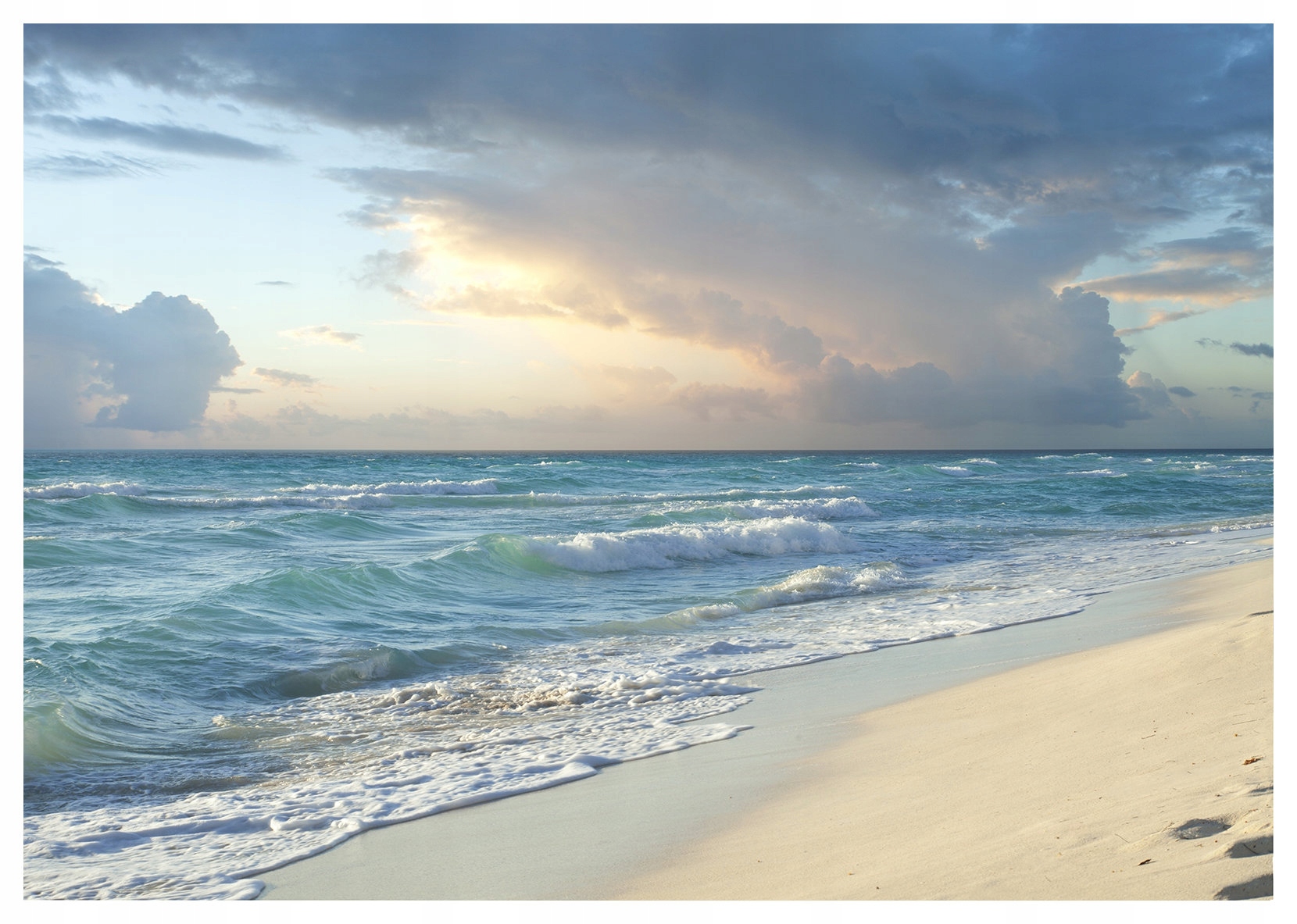 Vliesová fototapeta Pláž More Piesok Mraky Modrá 416x290 lepidlo