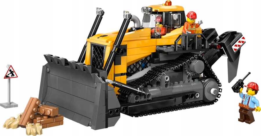 Sada 682 dílků stavebnice Lego City Žlutý buldozer stavební stroj 60466