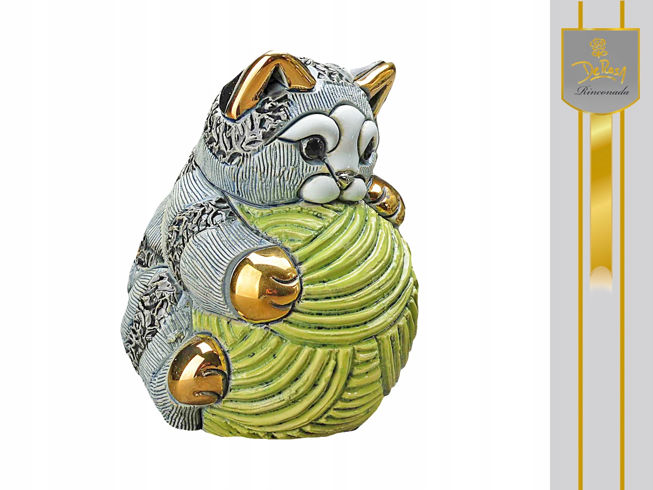 Figurka Pruhovaná Mačka S Motýlikom Mačiatko Zberateľské Zvieratá Dom