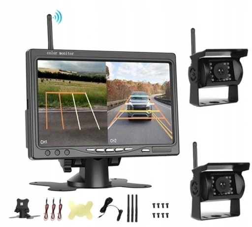 7-PALCOVÝ Monitor 2X Wifi Cúvacia Kamera Bus Tir Fhd 1080P Do 100 Metrov