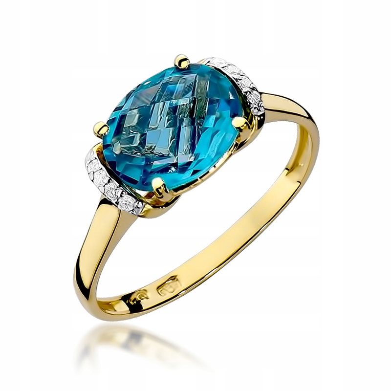 

Złoty Pierścionek Zaręczynowy 585 Topaz 1,70 ct