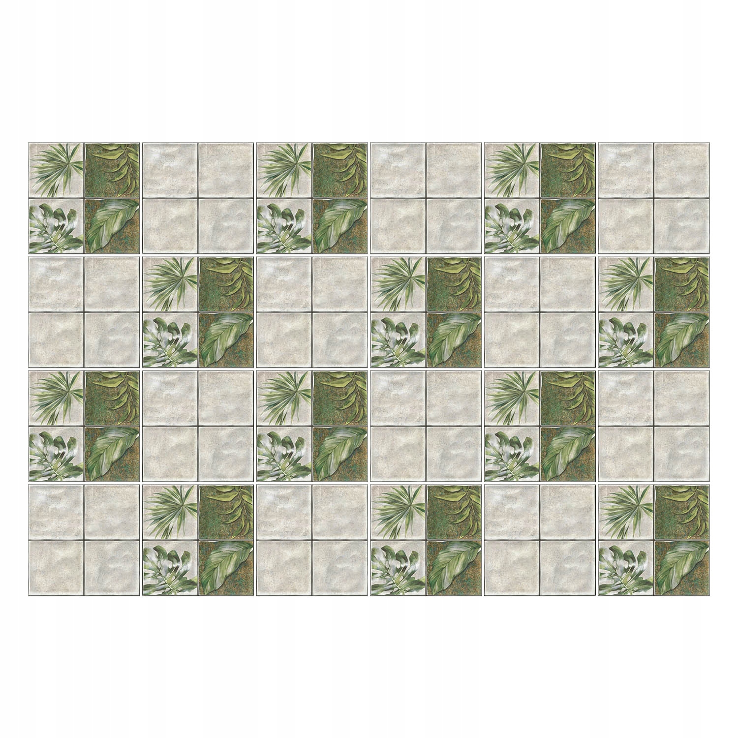 Samolepky na keramické dlaždice Listy v uspořádání dlaždic 24 ks 20 x 20 cm