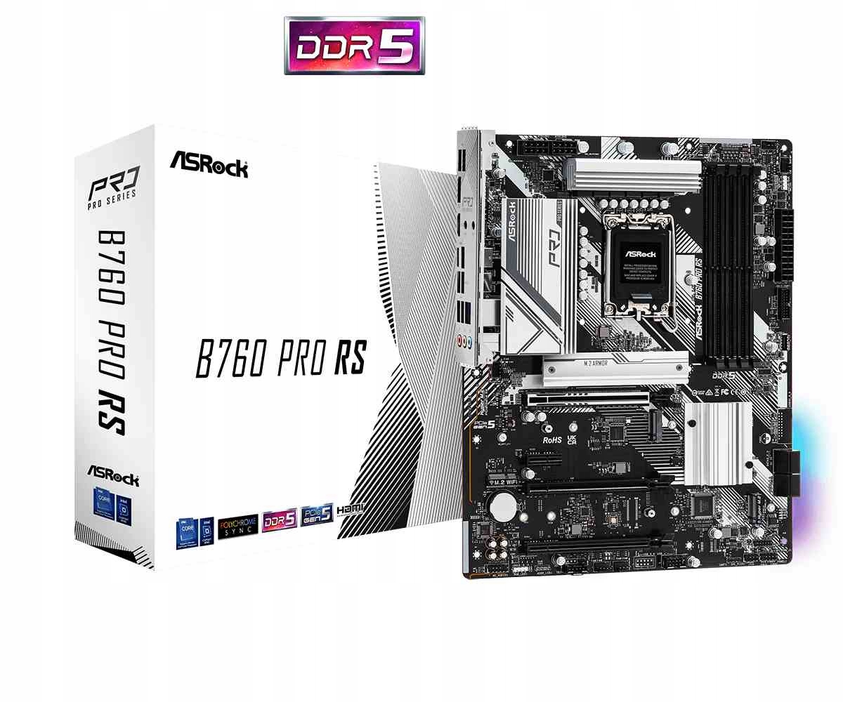 ASRock Mb Sc LGA1700 B760 Pro Rs, Intel B760, 4xDDR5, 1xDP, 1xHDMI…