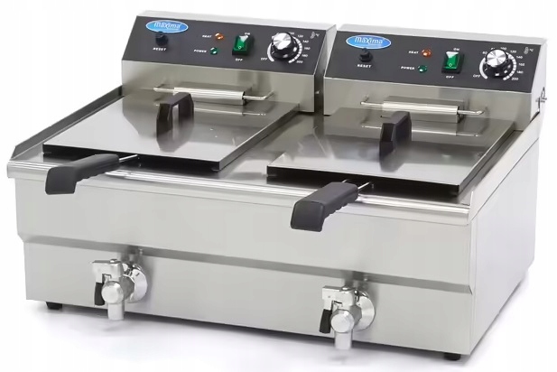 Elektrická olejová fritéza s kohoutkem 2 x 16 l Maxima Holland 09365011