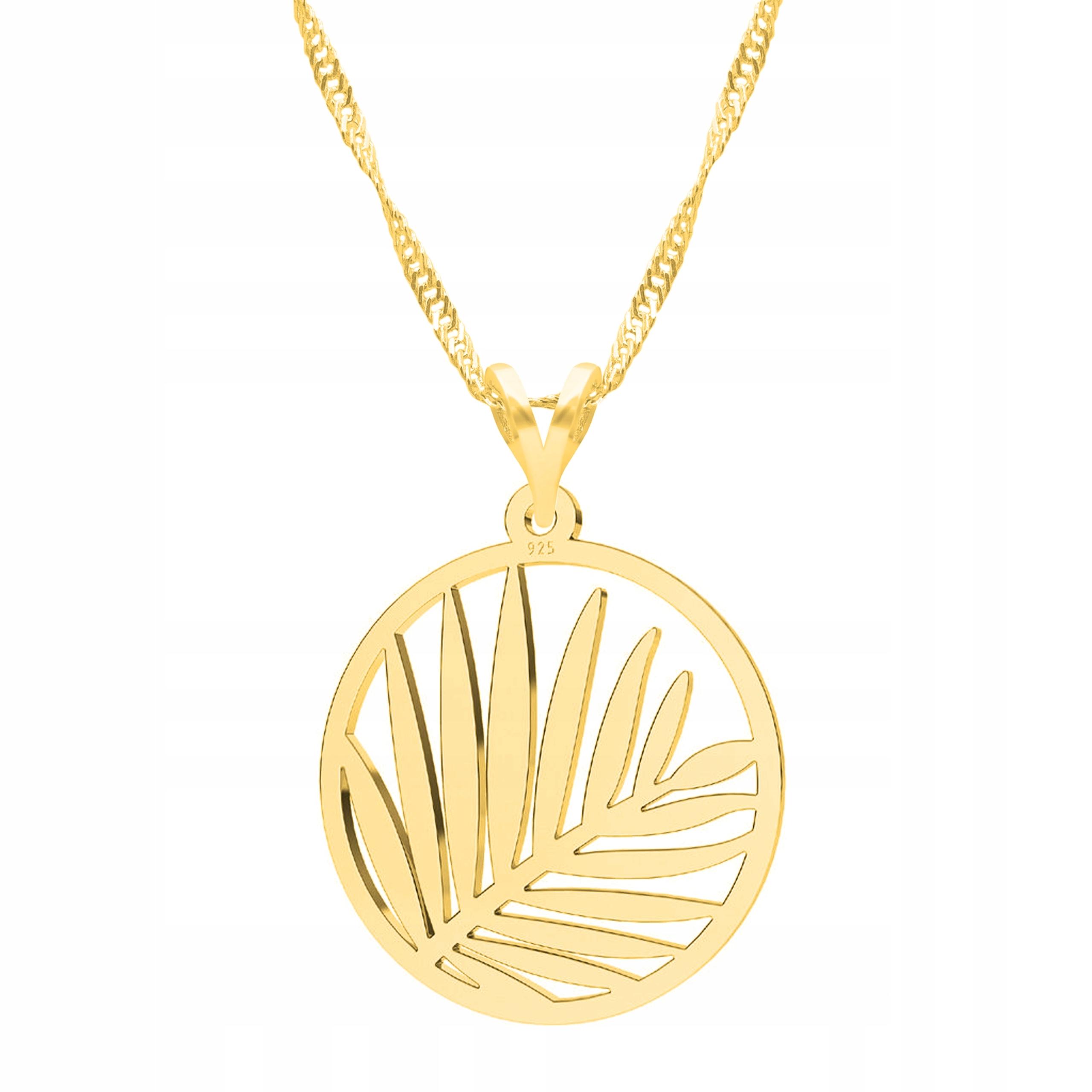 Zlatý náhrdelník s palmovým listem Strom Palmový List Stříbro 925