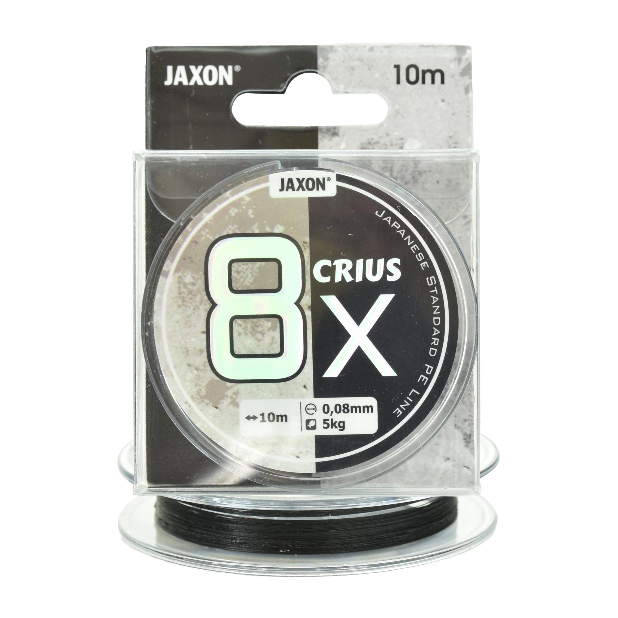 Plecionka przyponowa Jaxon Crius 8X Leader Line śred. 0.08mm czarna dł. 10m