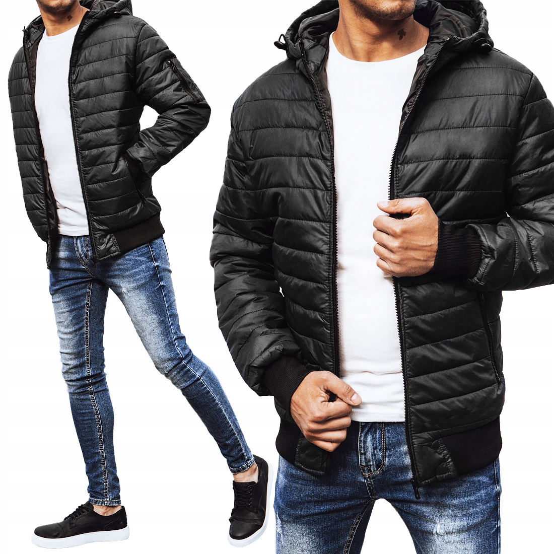 Kurtka Męska Pikowana Z Kapturem roz. XXL