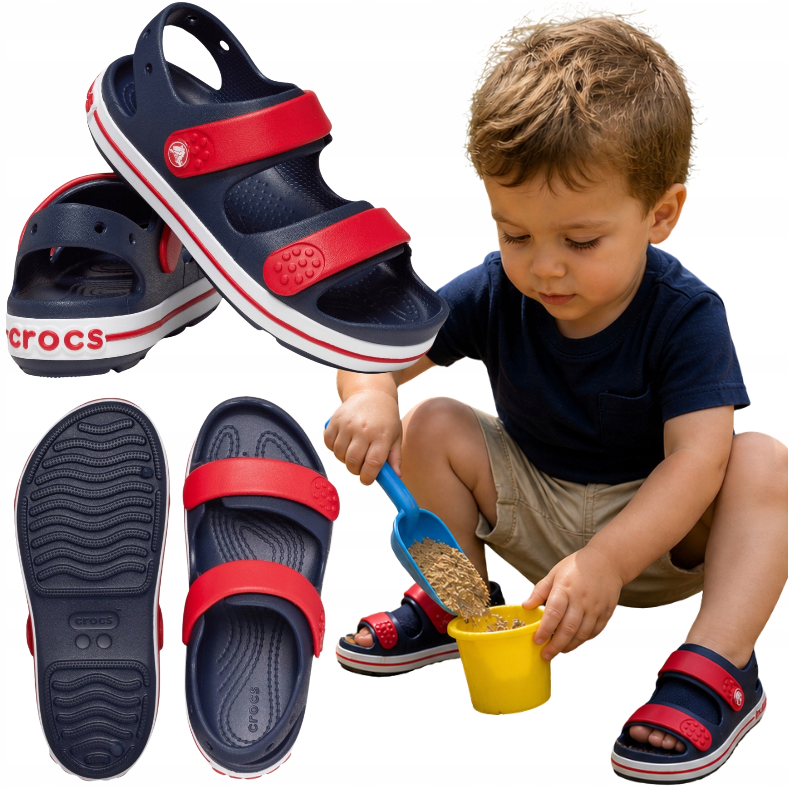 Sandały Dziecięce Sandałki Lekkie Na Rzepy Crocs Crocband 32-33
