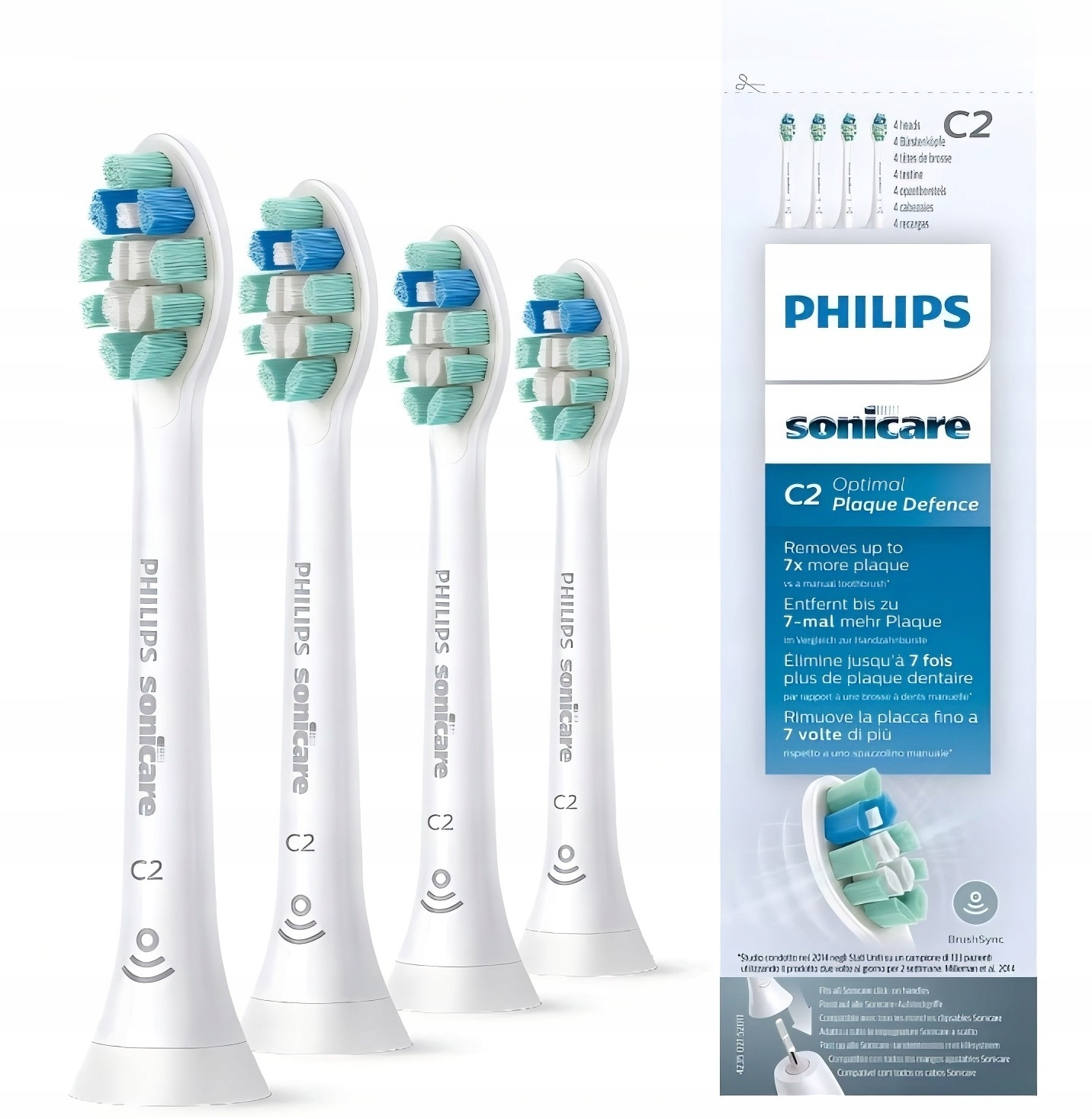 Końcówki do szczoteczki Philips Sonicare C2 Optimal Plaque Defence 4 sztuki