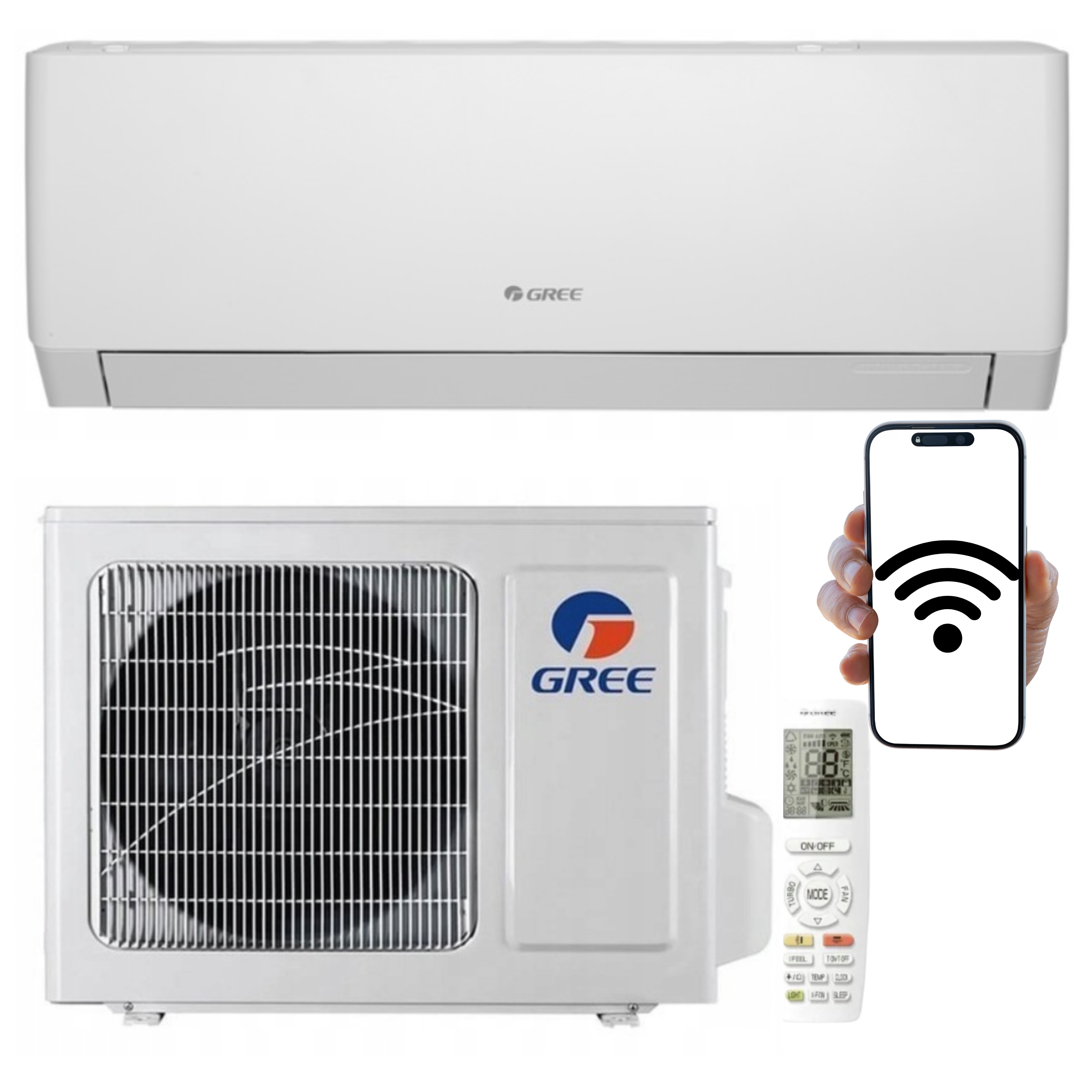 Domácí klimatizátor Gree Pular Wifi 3,2 kW 40 m2 Topení Tichý Výkonný