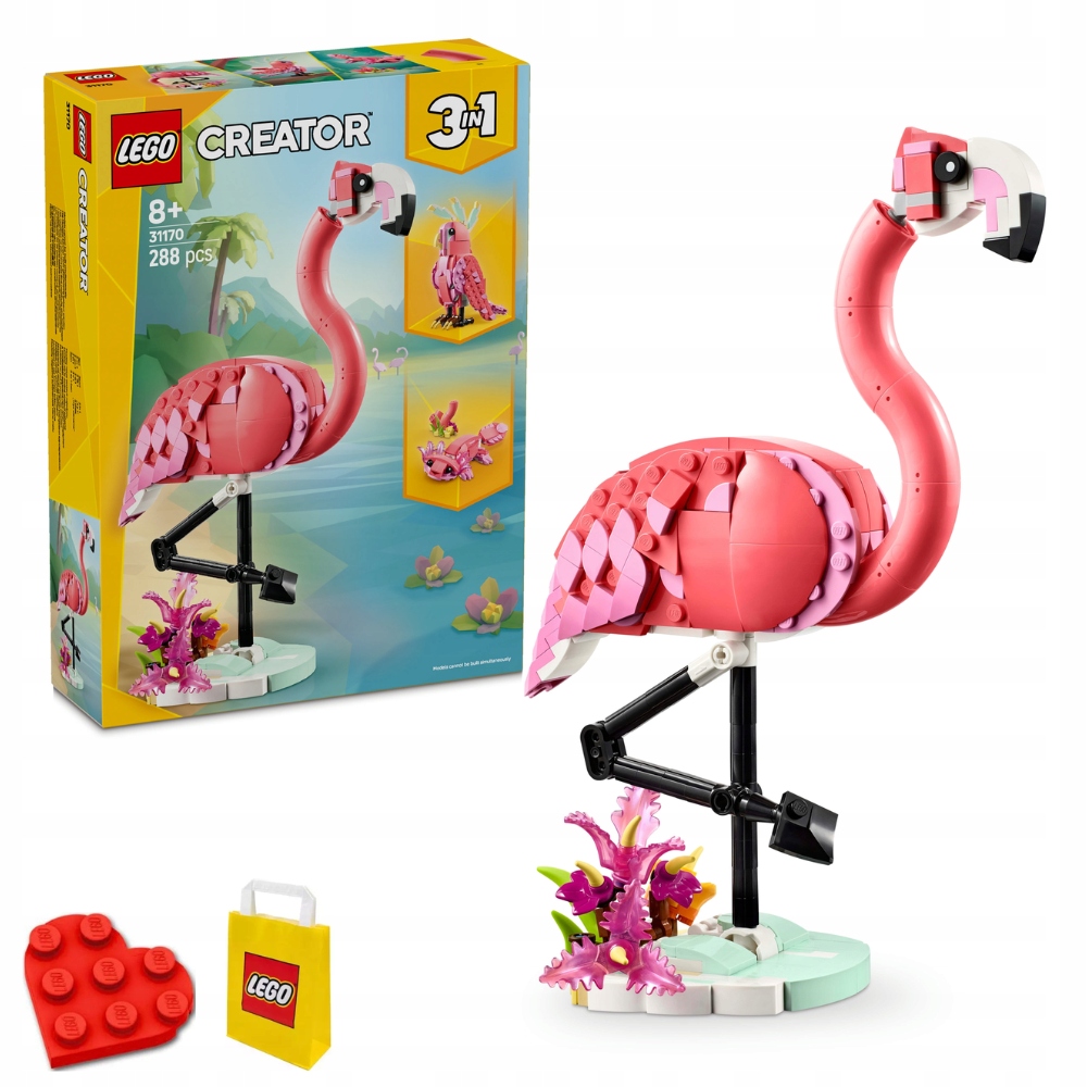 Lego Creator 3v1 31170 Divoká zvířata: růžový plameňák