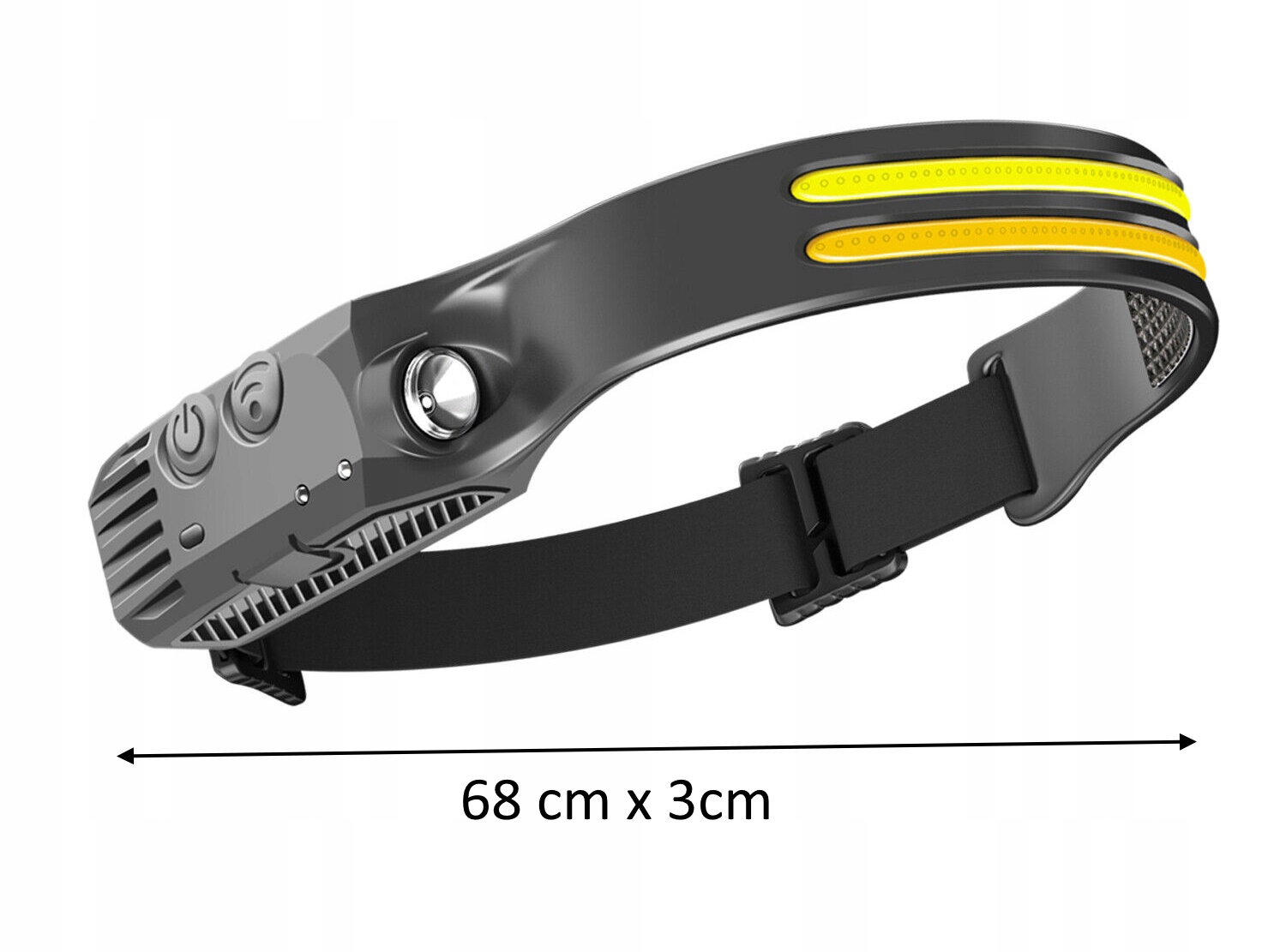 MOCNA LATARKA CZOŁOWA 2PASKI LED COB CZUJNIK RUCHU Model CZOŁOWA