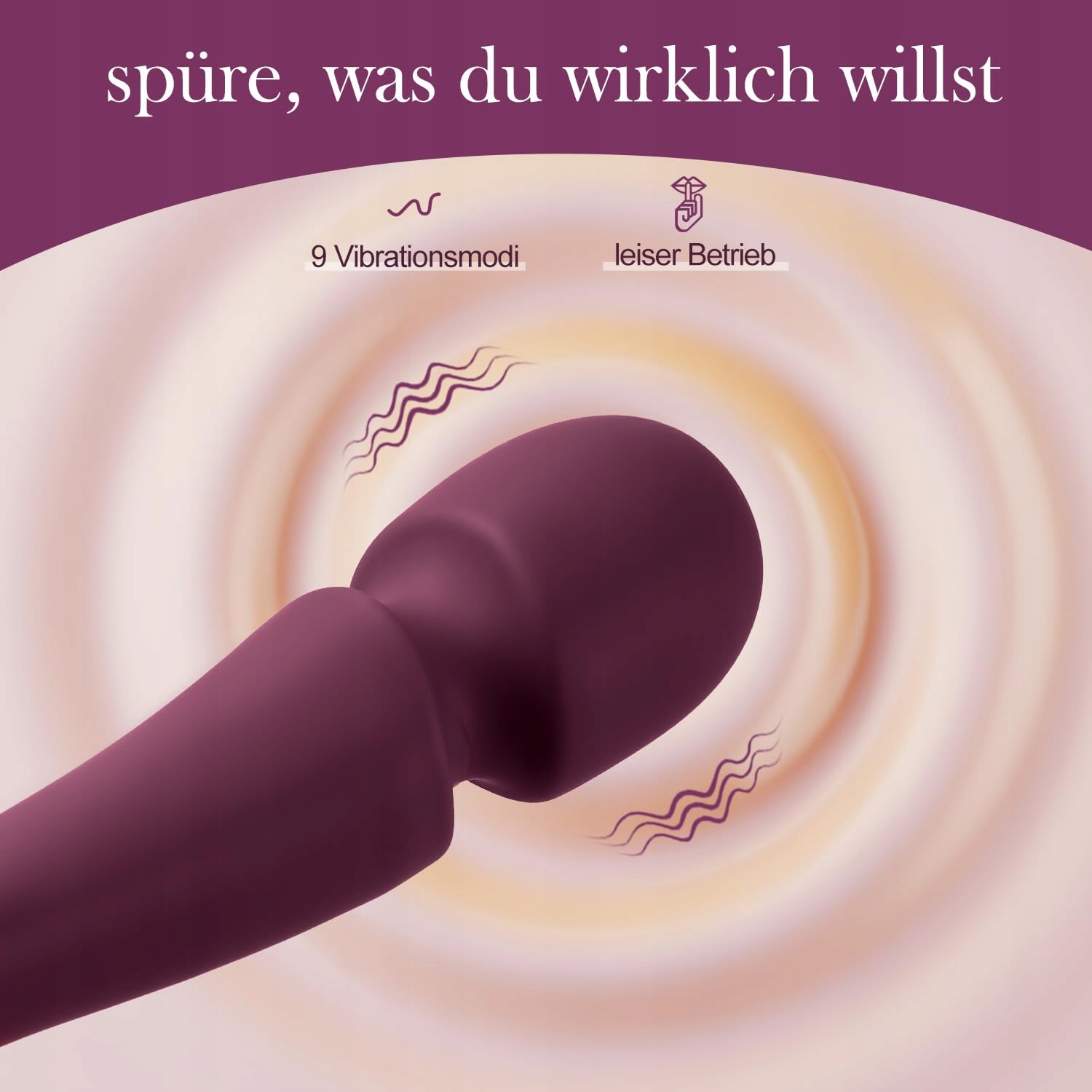 WAND Massager: Cichy Silikonowy Wibrator, 9 Trybów, Stymulacja G-Punktu — miniatura 3
