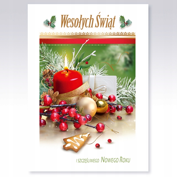 KARNET ŚWIĘTA BOŻE NARODZENIE BN + KOPERTA 8 SZTUK Materiał papier