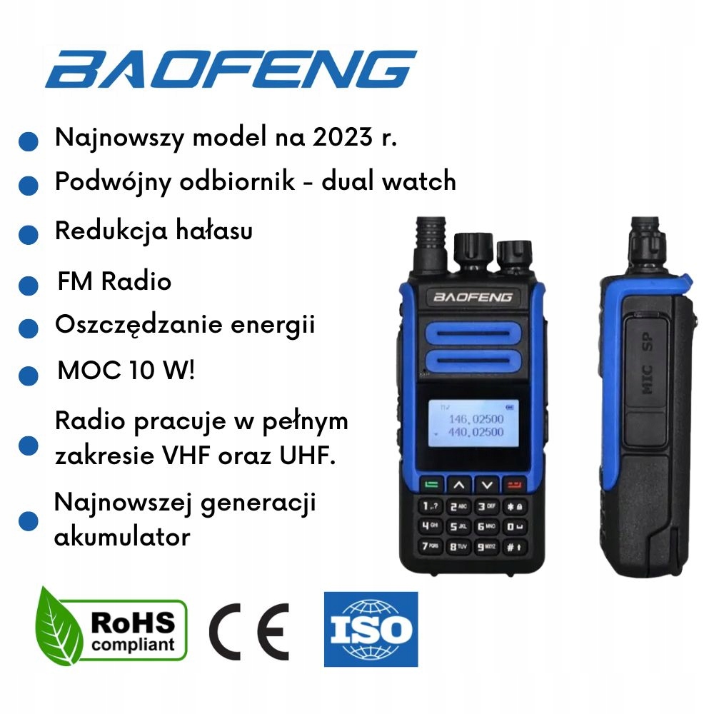 KRÓTKOFALÓWKA BAOFENG BF-H7 HT WALKIE TALKIE 10W Marka Baofeng