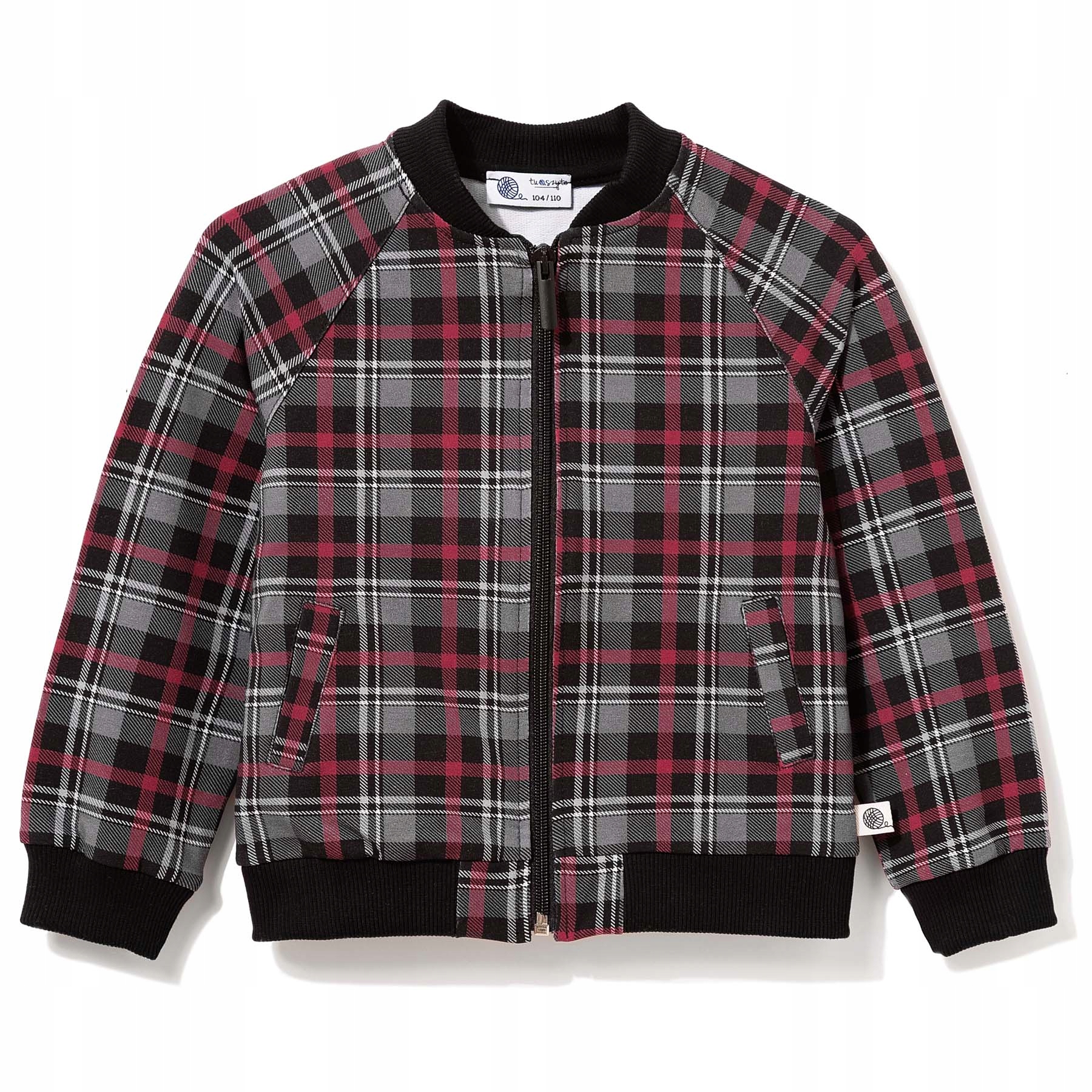 TuSzyte Bluza chłopięca bawełniana w kratkę, rozpinana R.128/134
