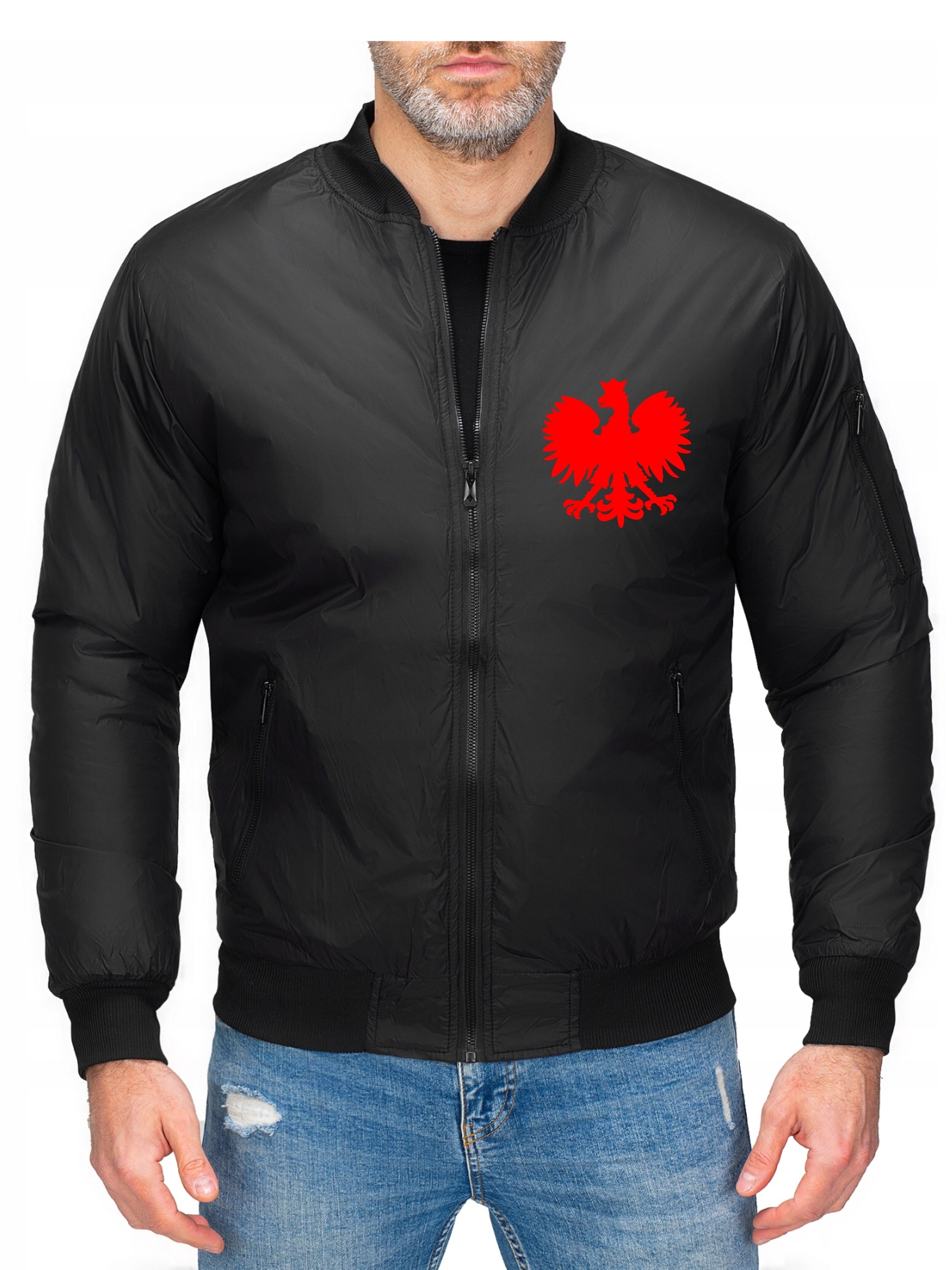 Pánská Bomber Bunda Bomber Polsko Černá XL