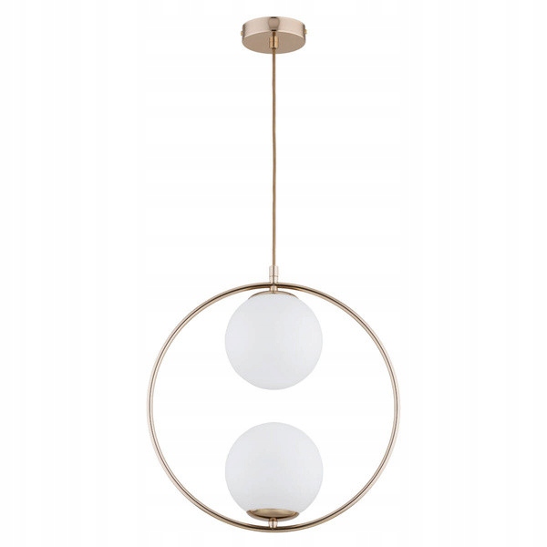 Závesná lampa Alfa Avia Zlatá 2xE14 10W Kovová obruč Dve gule
