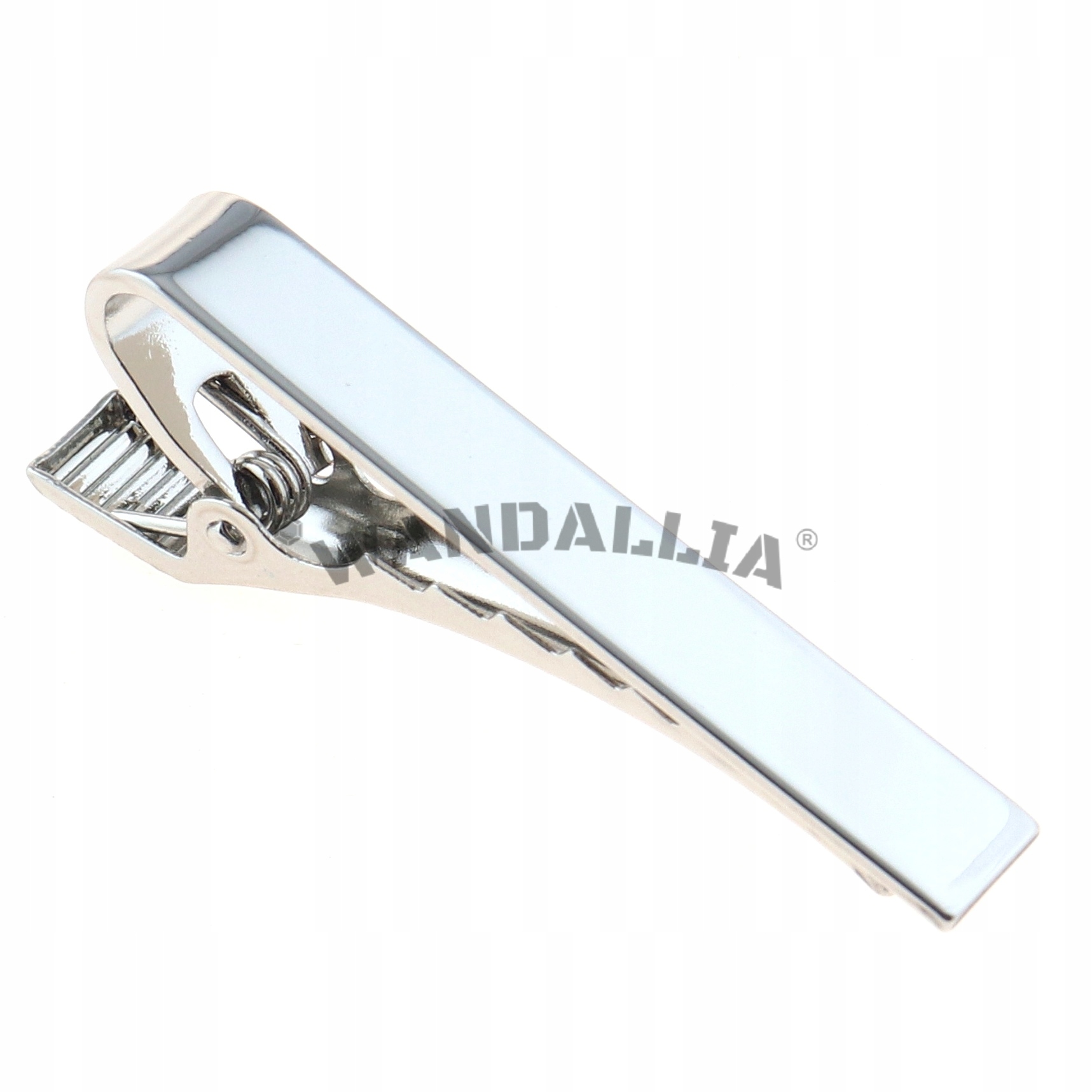 WANDALLIA Spinka do Krawata SP-KR-51 Klasyczna Srebrna dł.4cm uniwersalna Marka Wandallia