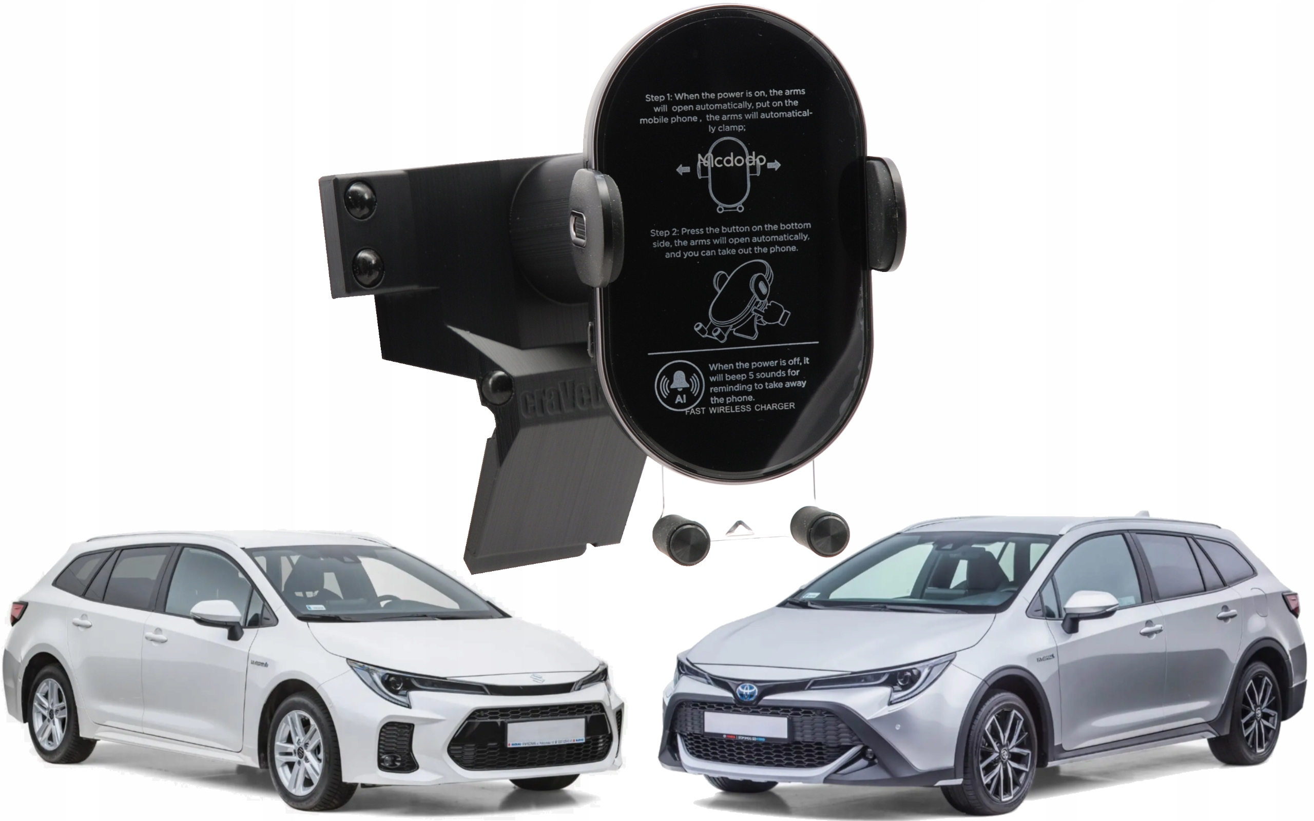 

Uchwyt na telefon z ładowaniem Toyota Corolla E21