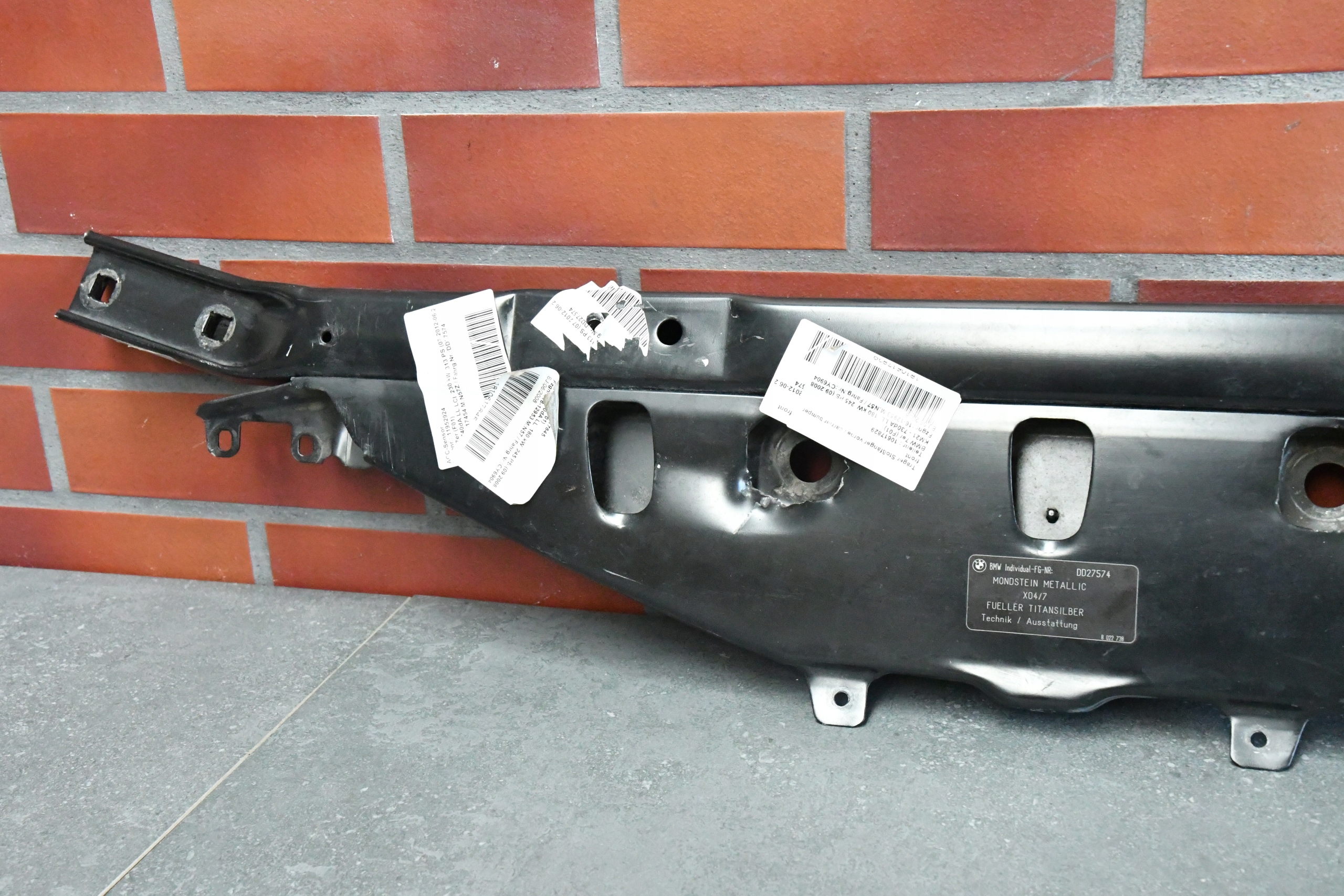 front panel, wall sheet metal upper sider pipe BMW 7 F01 F02 F04