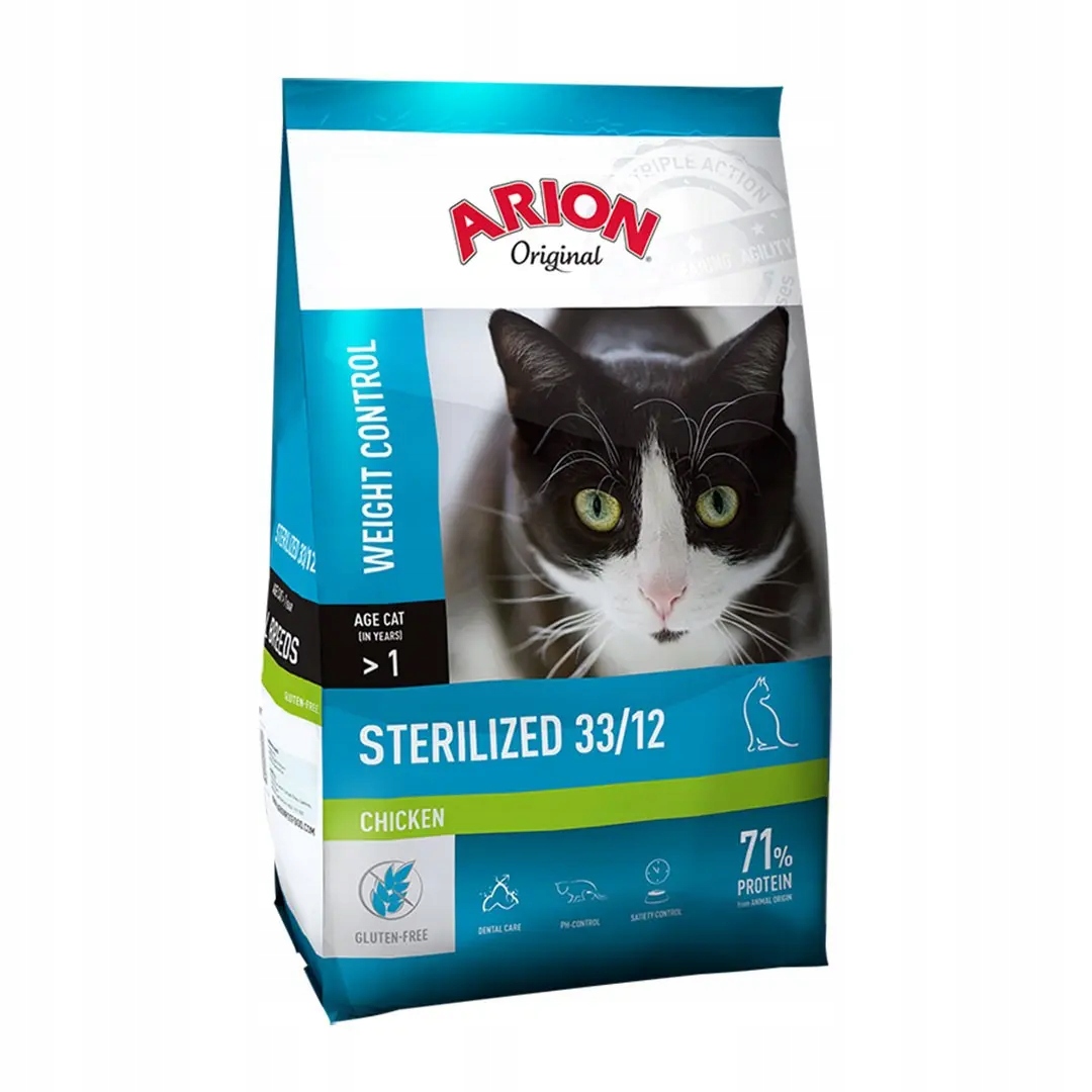 Arion Original Cat Sterilized 33/12 Chicken sucha karma dla kota 7,5kg