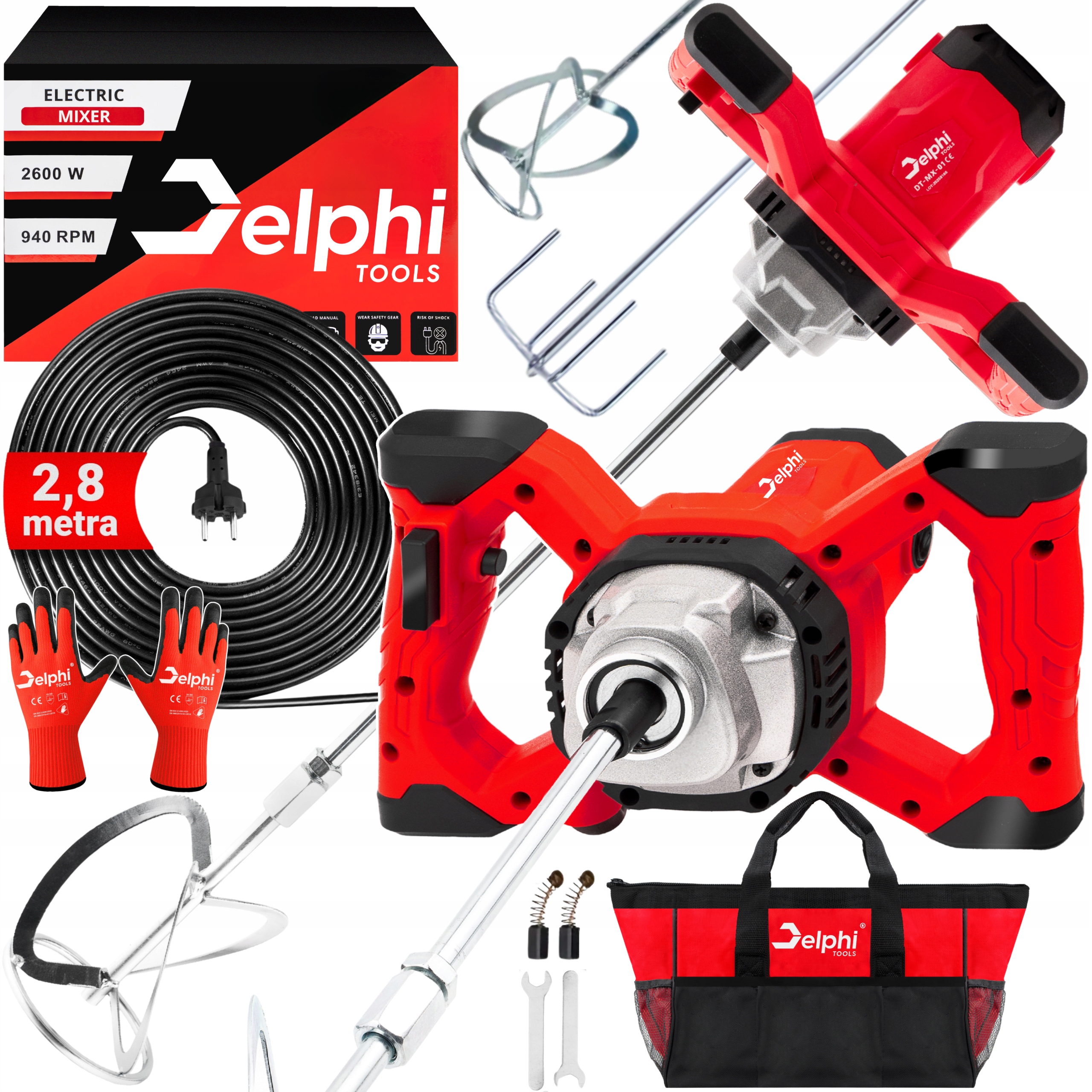 Míchadlo Na Lepidlo Betonu Elektrické Barvy 2x Míchadlo Míchačka